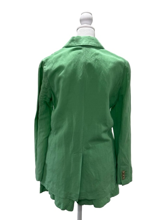 NWT LOFT Green Linen Suit Set - Relaxed Blazer & Drawstring Shorts size S/XS - Picture 3 of 15
